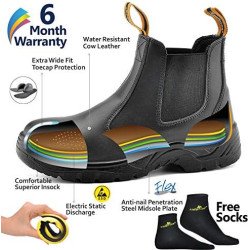 Mens Chelsea Work Boots Steel Toe Safety Boots
